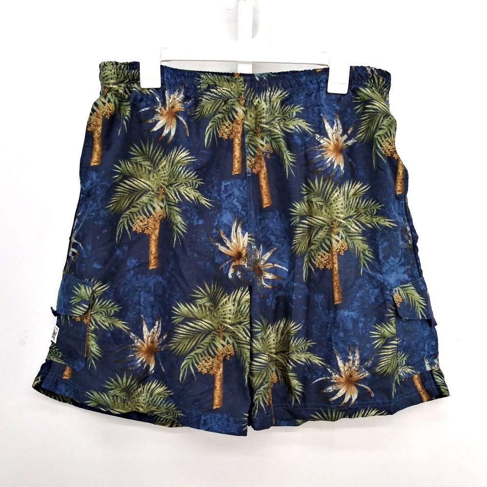 Bungalow Joe Mens Swim Shorts Size XL Tropical Mesh Lined Pockets